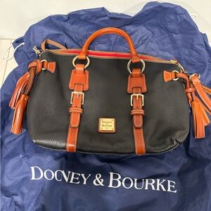 Dooney & Bourke Black and Tan Bristol Satchel